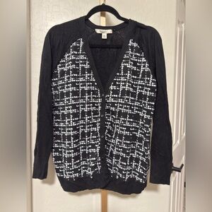 Sejour Black and White Patterned Cardigan
